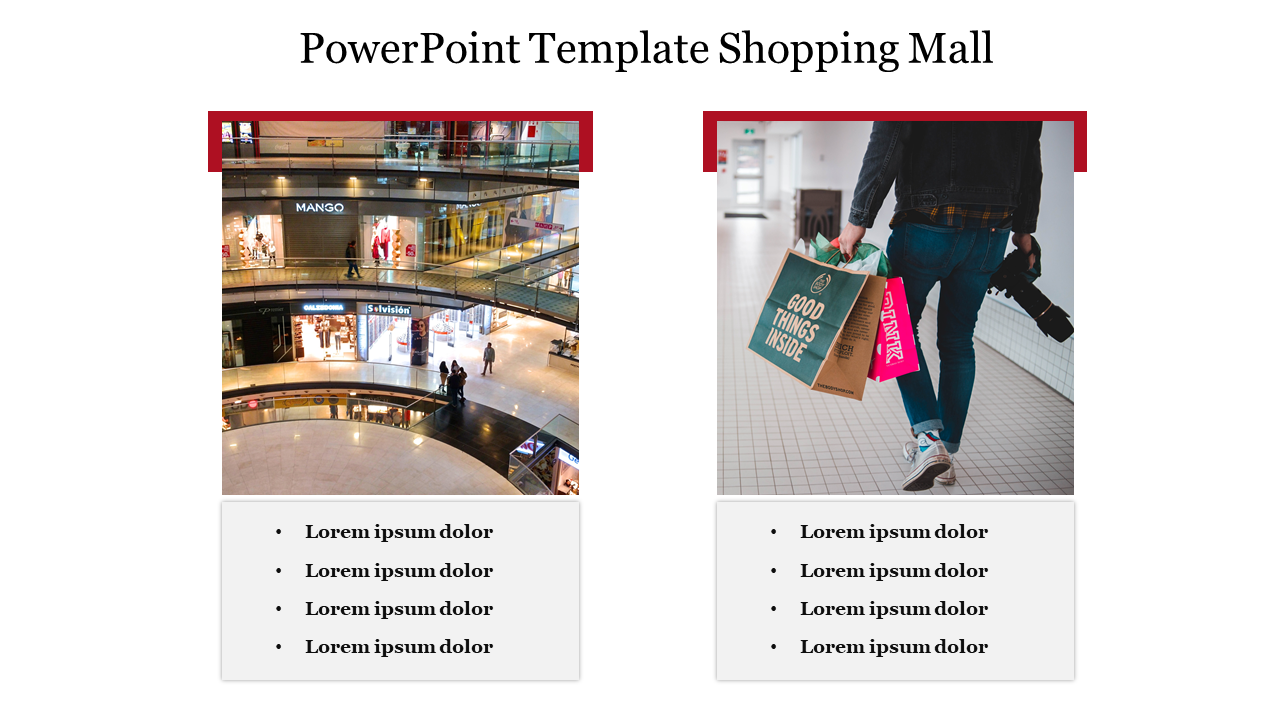 Free - Astonishing PowerPoint Template Shopping Mall Slide